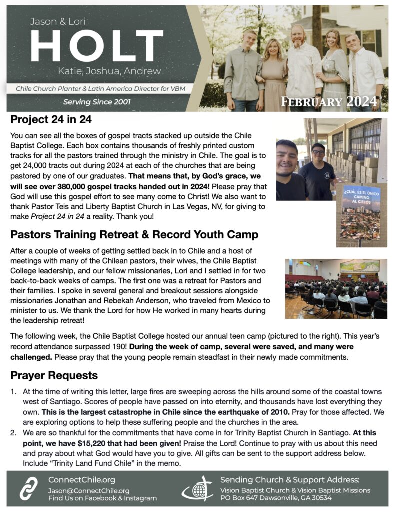 Project 24 In 24 February 2024 Newsletter Connect Chile   HOLT Prayer Letter February 2024 1 791x1024 